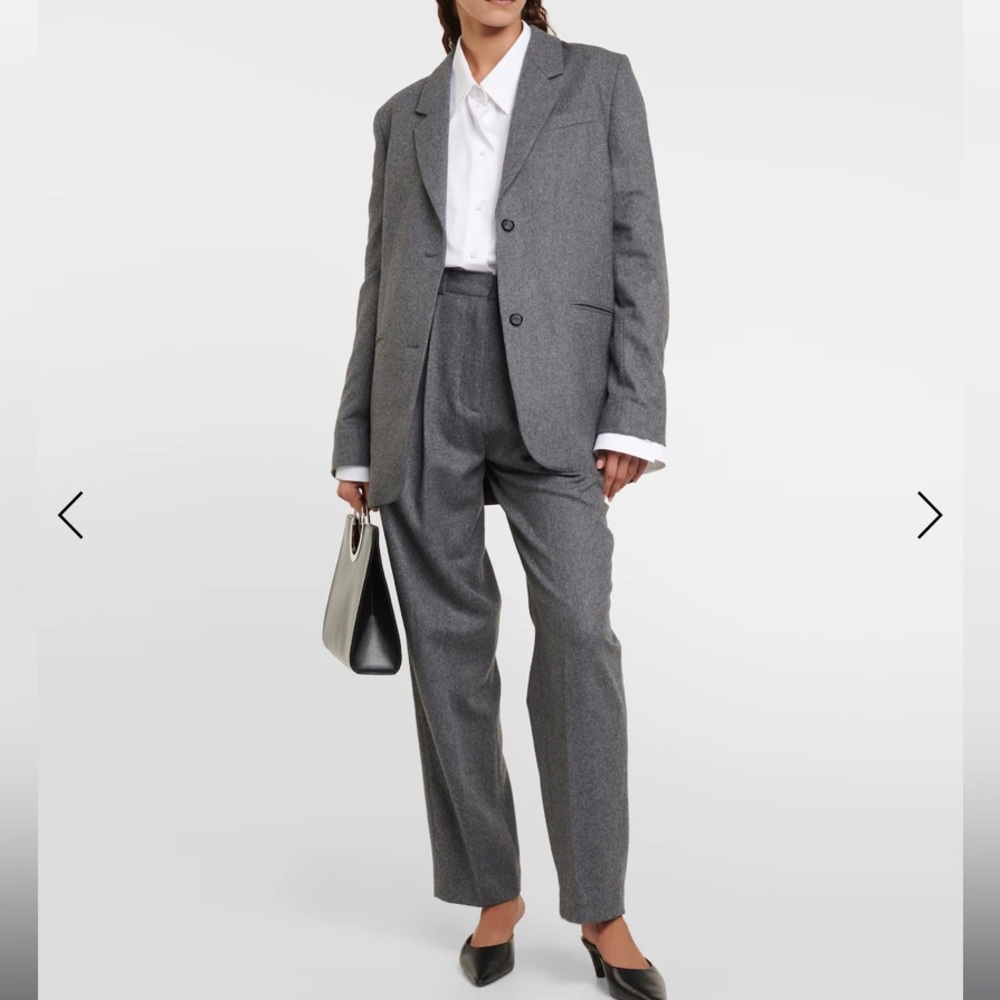 TOTEME Pleated wool-blend straight pants size 32